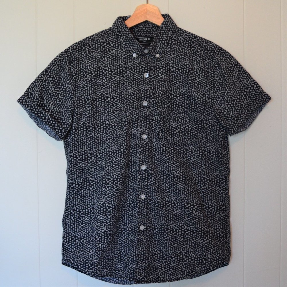 Roll Sleeve Button Front